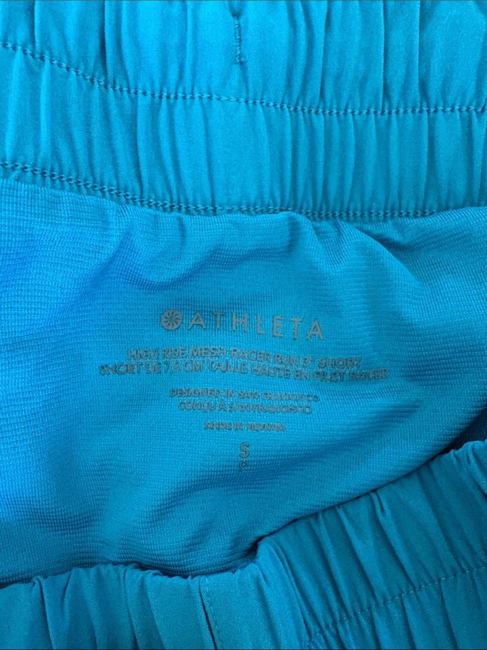 Athleta Teal High Rise Mesh Racer Run 3” Short - Picture 2 of 6